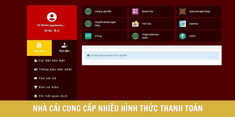 Đa dạng hình thức thanh toán